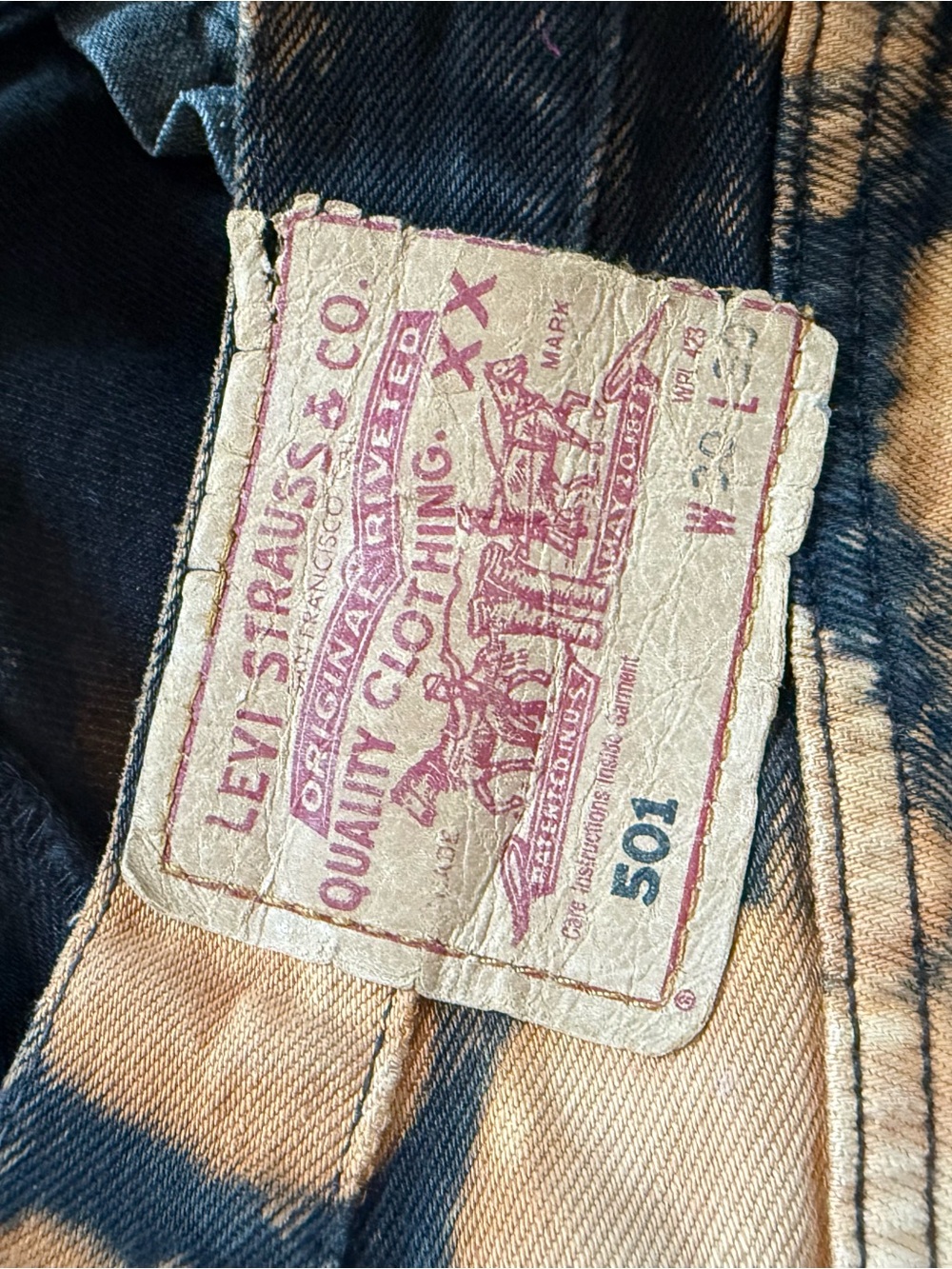 Levi's Brown and Black Tie-Dye Denim Jeans - Picture 3 of 3